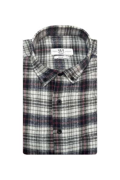 Süvari Bol Kesim Cepli Kırmızı Ekose Flanel Kışlık Gömlek