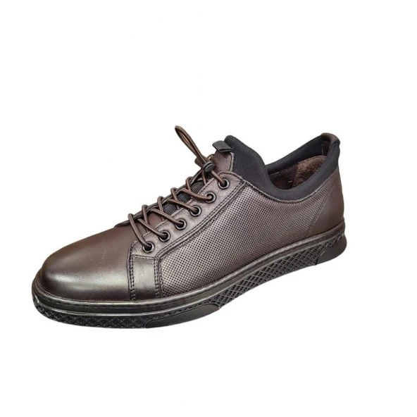 KOMCERO 3Y0461 STREÇLİ DERİ HAFİF ERKEK SNEAKERS AYAKKABI - Resim 2
