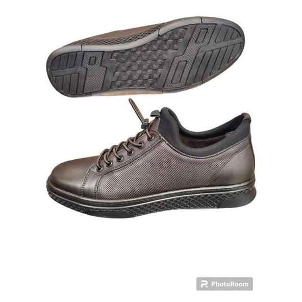KOMCERO 3Y0461 STREÇLİ DERİ HAFİF ERKEK SNEAKERS AYAKKABI - Resim 8