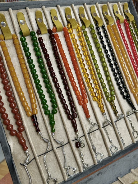 12 ADET SIKMA - ÇUBUK KEHRİBAR TESBİH KARIŞIK RENK/MODEL T-451-9 - 4