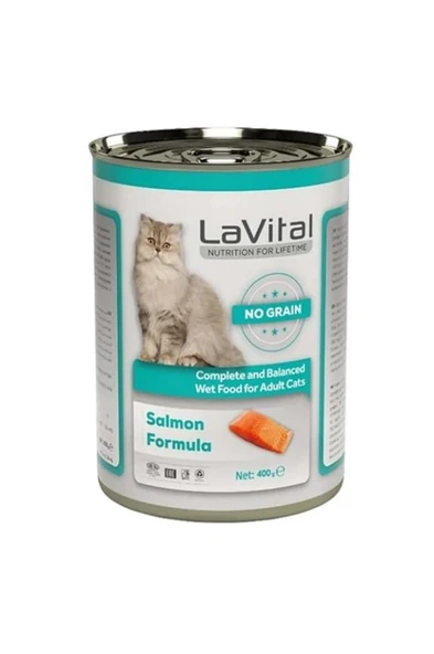 Lavital Tahılsız Somonlu Yetişkin Konserve Kedi Maması 400 gr