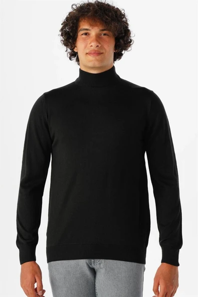 Süvari Rahat Kalıp Yarım Balıkçı Yünlü Ekru Triko - 6