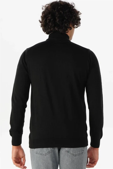 Süvari Rahat Kalıp Yarım Balıkçı Yünlü Ekru Triko - 7