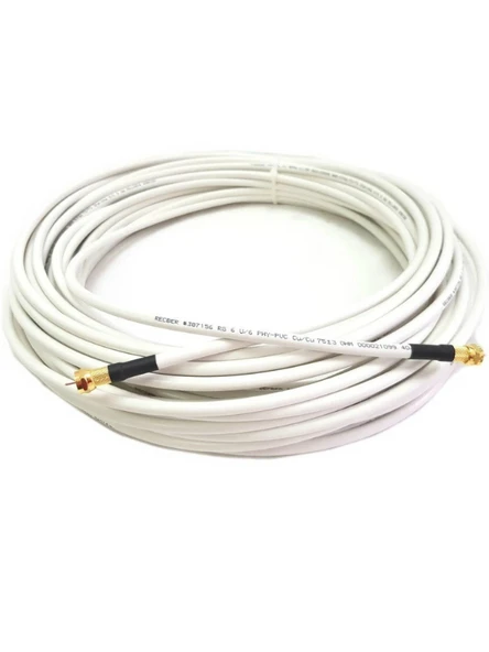Reçber RG 6 U/6 Koaksiyel Uydu (Anten) Kablosu Beyaz Cu/Cu (Tam Bakır) 307156 - 4