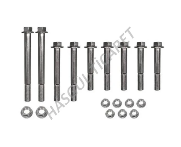 Hsgl Motorsiklet CG 125 Motor Bağlantı Civata somun seti 9 lu civata somun takım - Resim 4