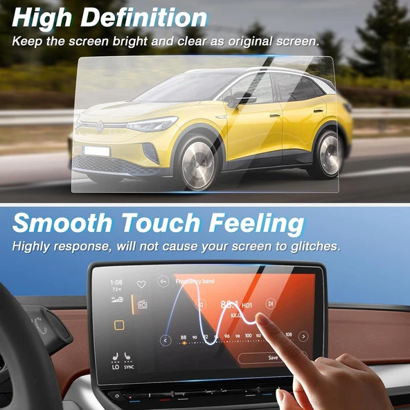 Volkswagen Golf Impression 2024 Model 10.3 inç Multimedya Navigasyon Uyumlu 9H Nano Ekran Koruyucu - 3