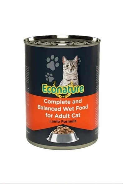 Econature Kuzu Etli Yetişkin Konserve Kedi Maması 400 gr