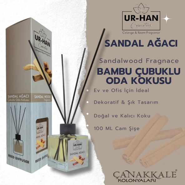 SANDAL AĞACI Bambu Çubuklu Oda Kokusu 100 ML Cam Şişe