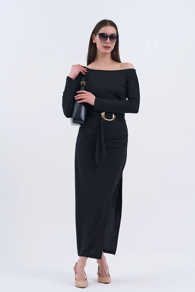 Trend Kadın Asaletin Ve Zarafetin Zamansız Buluşması Düz Uzun Elbisemiz - 9