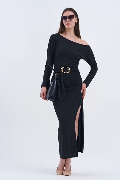 Trend Kadın Asaletin Ve Zarafetin Zamansız Buluşması Düz Uzun Elbisemiz - 11