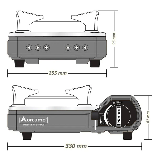 Orcamp Tekli Portatik Ocak Gri CK-505 - 3
