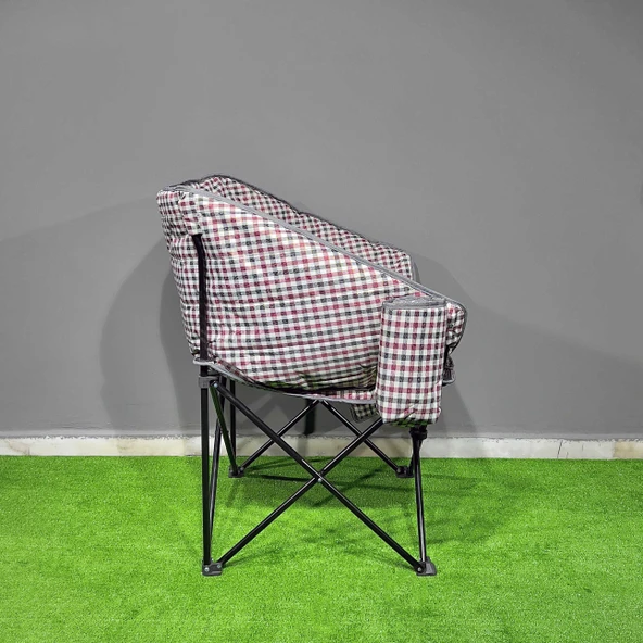 Argeus Balcony Comfort Katlanabilir Kamp Sandalyesi Kare Desenli - Resim 2