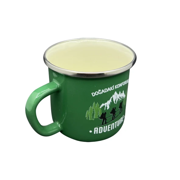 Orcamp Retro Emaye Kupa Bardak Adventure Yeşil OUT-1900 - 2