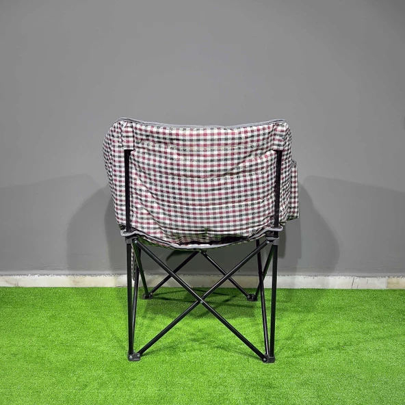 Argeus Balcony Comfort Katlanabilir Kamp Sandalyesi Kare Desenli - Resim 4