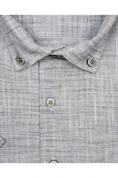 Kısa Kollu Yeşil Erkek Gömlek Bol Kesim Tam Pamuk - 10