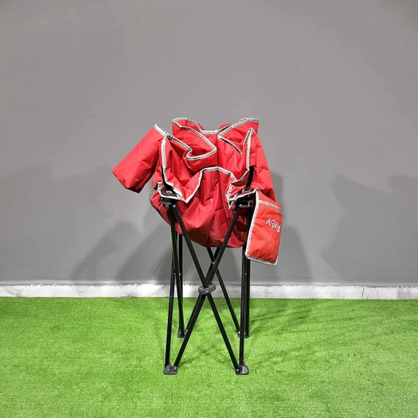 Argeus Balcony Comfort Katlanabilir Kamp Sandalyesi Kırmızı - Resim 5