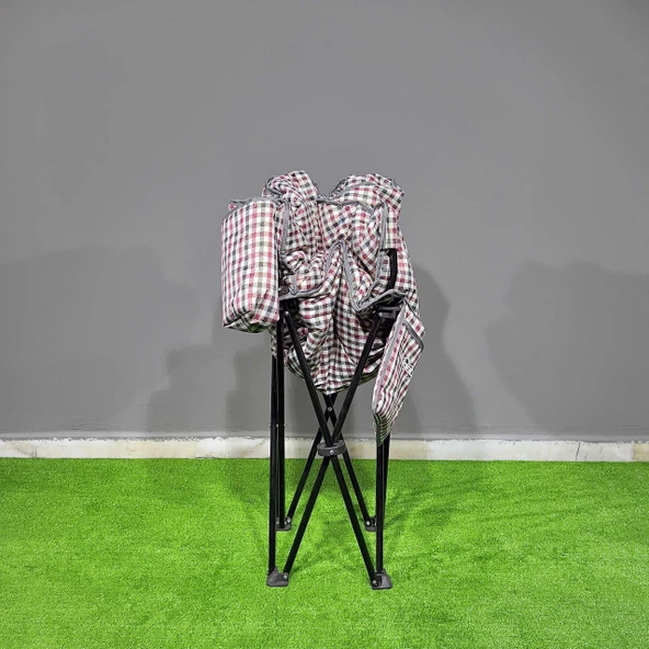 Argeus Balcony Comfort Katlanabilir Kamp Sandalyesi Kare Desenli - Resim 5