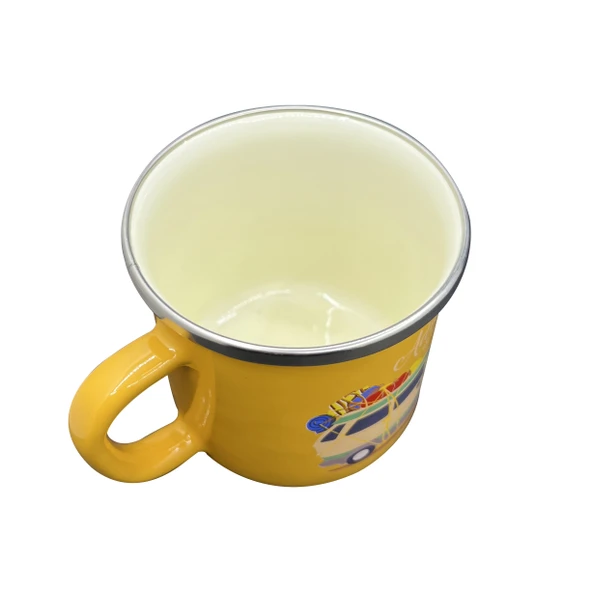 Orcamp Retro Emaye Kupa Bardak Adventure Hardal OUT-1900 - 3