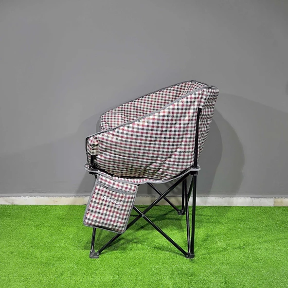 Argeus Balcony Comfort Katlanabilir Kamp Sandalyesi Kare Desenli - Resim 3
