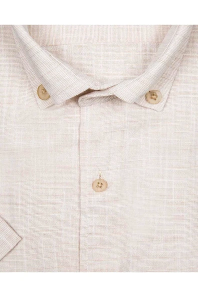 Kısa Kollu Yeşil Erkek Gömlek Bol Kesim Tam Pamuk - 6