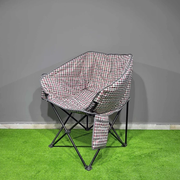 Argeus Balcony Comfort Katlanabilir Kamp Sandalyesi Kare Desenli - Resim 7