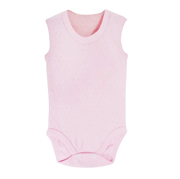 Sema Baby Jakarlı Askılı Badi (Body) - Pembe 9-12 Ay