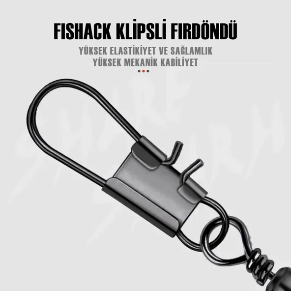 Fishack Paslanmaz Klipsli Fırdöndü Füme No: 6 12'li - 2