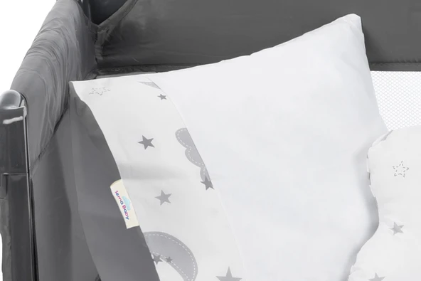 Sema Baby 6 Parça Lüks Park Yatak Bebek Uyku Seti - Moon - 4