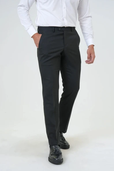 Slim Fit Bistre Erkek Kumaş Pantolon - 8