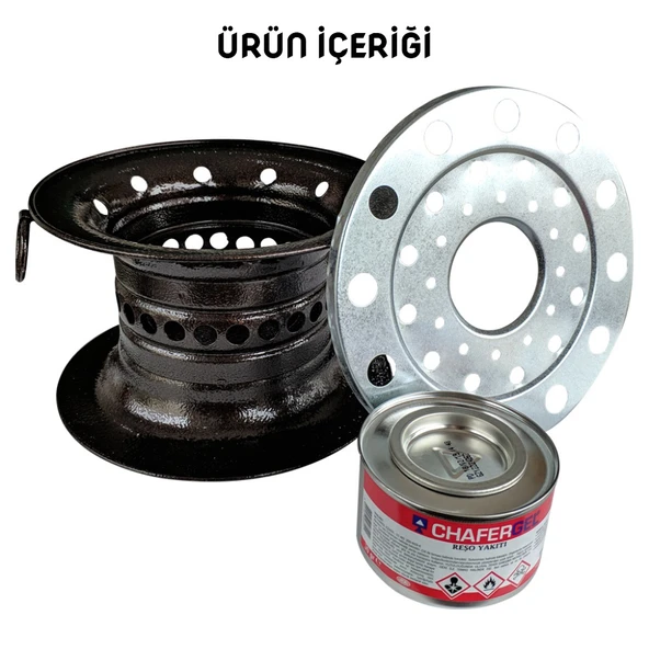 Argeus Jel Yakıtlı Osmanlı Ocağı Siyah - Resim 4