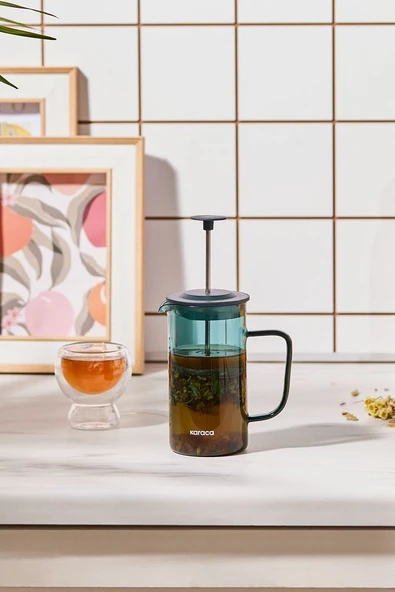 Valentina Borosilikat Cam French Press 350 ml Green