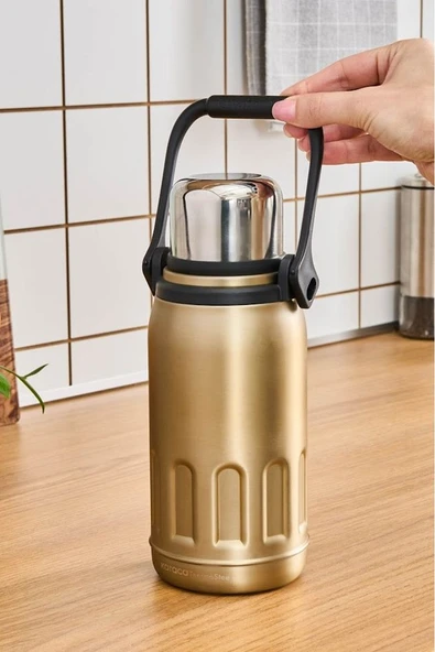 Adent Çelik Sızdırmaz Termos 800 Ml Gold - 3