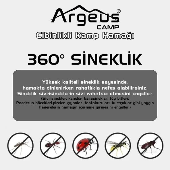 Argeus Cibinlikli Kamp Hamağı Mavi - 4