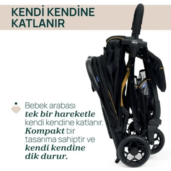 Chicco Glee Bebek Arabası - Uneven Siyah - Resim 5