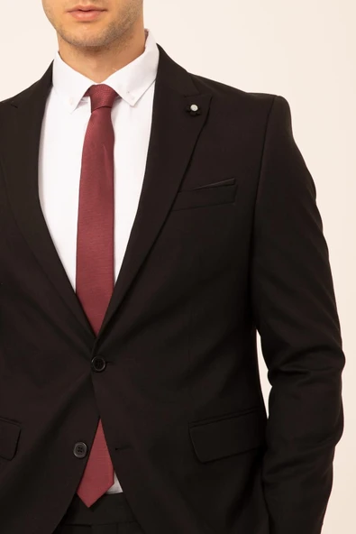 Slim Kalıp Düz Takım Elbise - 2