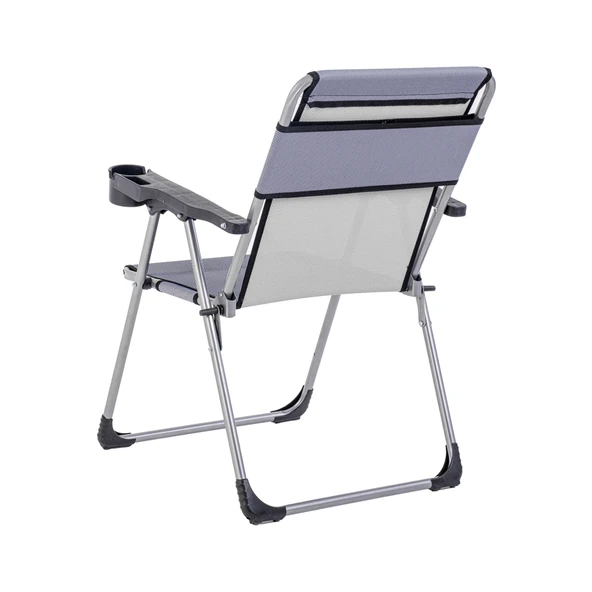 Katlanabilir Piknik ve Kamp Sandalyesi - Bardaklıklı - Rock - Lacivert (A-26-R2)- 140KG Taşıma - Resim 2