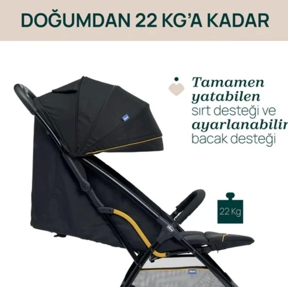 Chicco Glee Bebek Arabası - Uneven Siyah - Resim 7