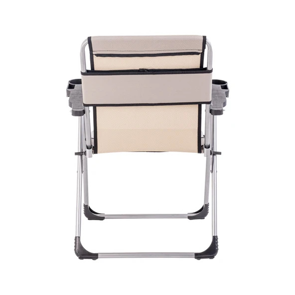Katlanabilir Piknik ve Kamp Sandalyesi - Bardaklıklı - Rock - Kestane (A-22)- 140KG Taşıma - Resim 4