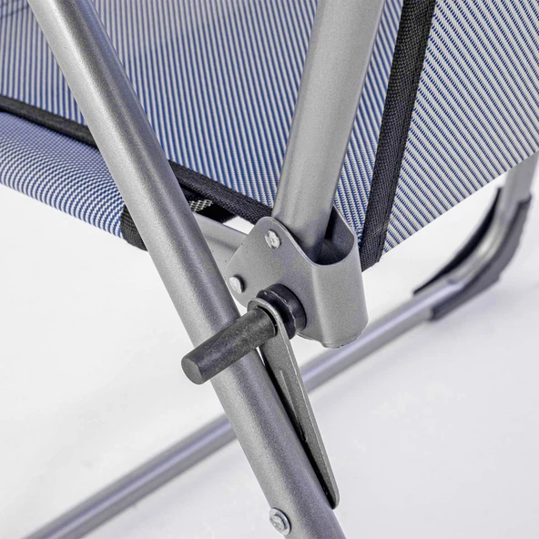 Katlanabilir Piknik ve Kamp Sandalyesi - Bardaklıklı - Rock - Lacivert (A-26-R2)- 140KG Taşıma - Resim 7