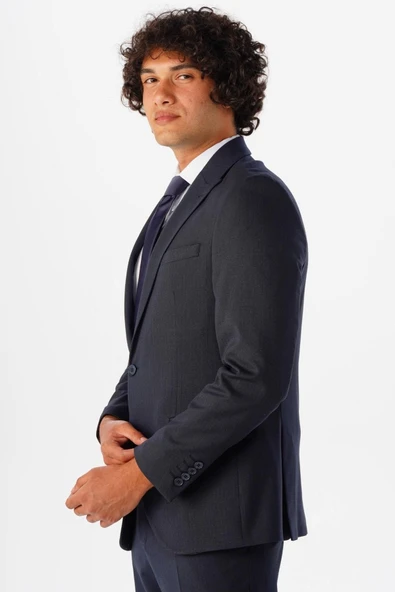 Slimfit Armürlü Takım Elbise - 5