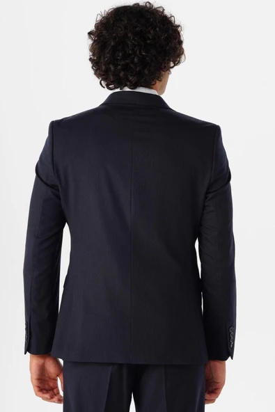 Slimfit Armürlü Takım Elbise - 2