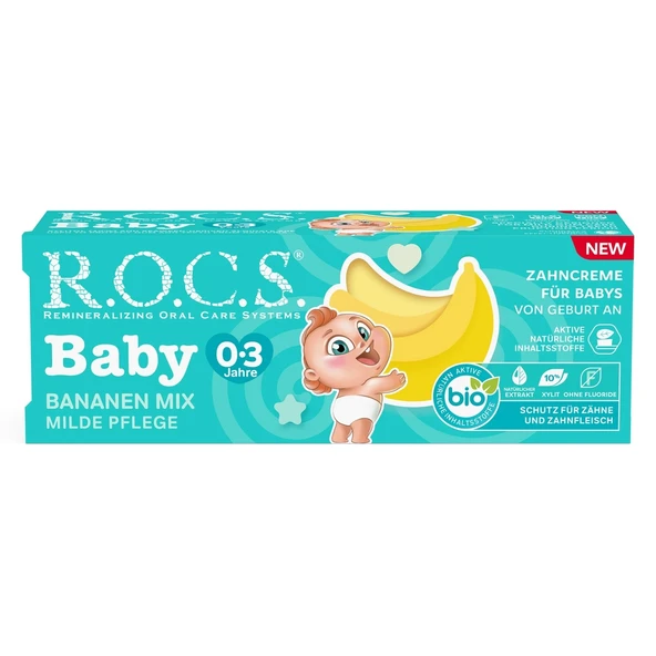 Rocs Baby Süt Dişler için  Muz Püresi 0-3 Yaş Diş Macunu 45 ml