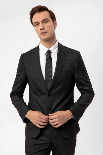 Slimfit Armürlü Takım Elbise - 3