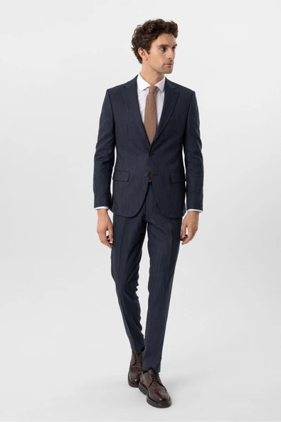Slimfit Desenli Takım Elbise - 2