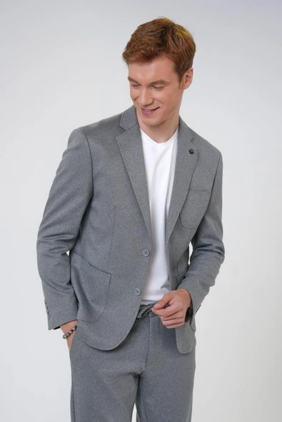 Slimfit Düz Takım Elbise - 2