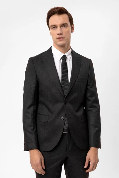 Slimfit Armürlü Takım Elbise - 2