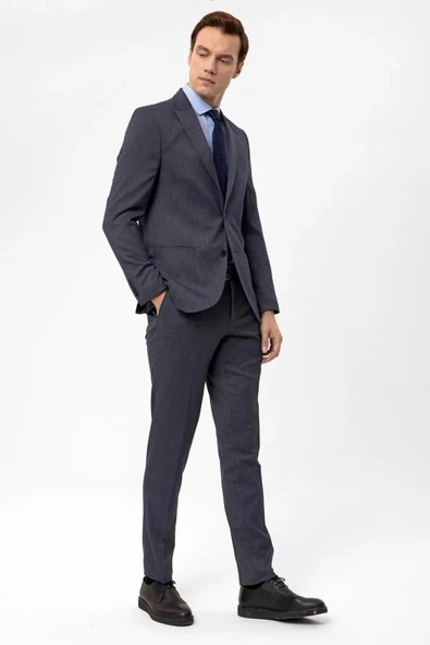 Slimfit Armürlü Takım Elbise - 2