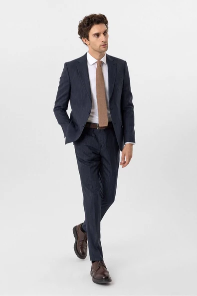 Slimfit Desenli Takım Elbise - 3