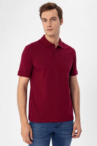 Polo Yaka Slim Kalıp Armürlü Tişört - 2