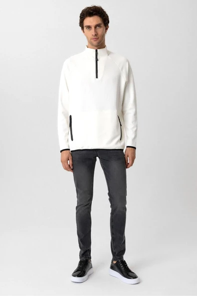 Yarım Balıkçı Yaka Regular Kalıp Düz Triko - 9